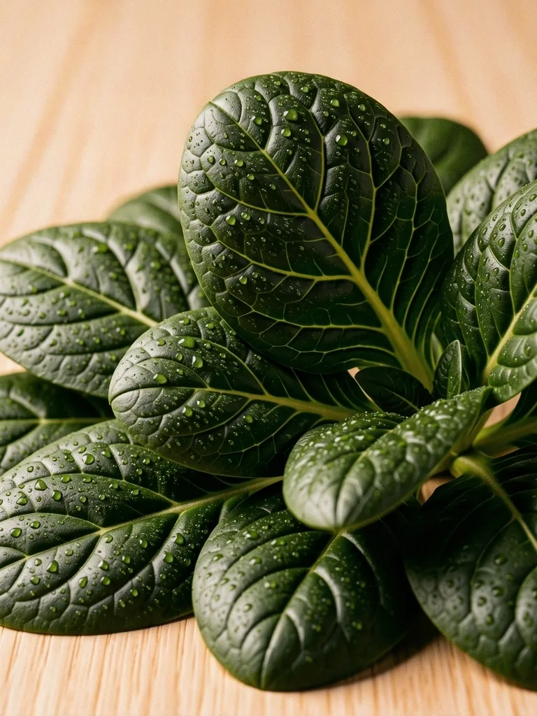 Fresh whole leaf vegetables